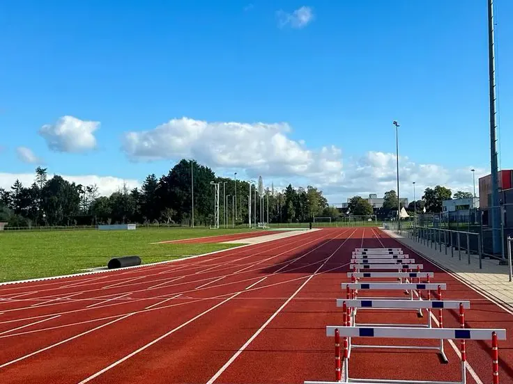 Runner training on the track at the Ifrane high-altitude athletics camp, Morocco